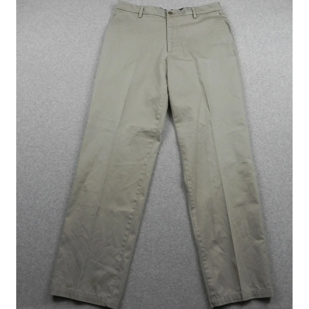 Dockers Signature Khaki Pants Mens 36x34 Classic Fit Flex Comfort Tan Chinos